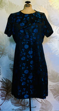 Load image into Gallery viewer, Black & Blue Roses Dress
