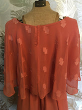 Load image into Gallery viewer, Orange Caped 70’s Dress