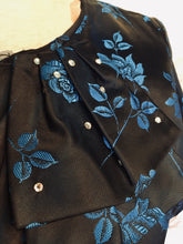 Load image into Gallery viewer, Black & Blue Roses Dress