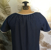 Load image into Gallery viewer, Blue & White Ruffled Housecoat