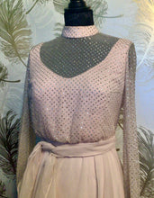 Load image into Gallery viewer, 1940’s Rhinestone Chiffon Party Dress