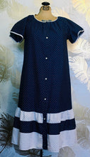 Load image into Gallery viewer, Blue & White Ruffled Housecoat