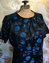 Load image into Gallery viewer, Black & Blue Roses Dress