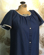 Load image into Gallery viewer, Blue & White Ruffled Housecoat