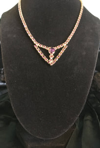 Purple Rhinestone Necklaceb