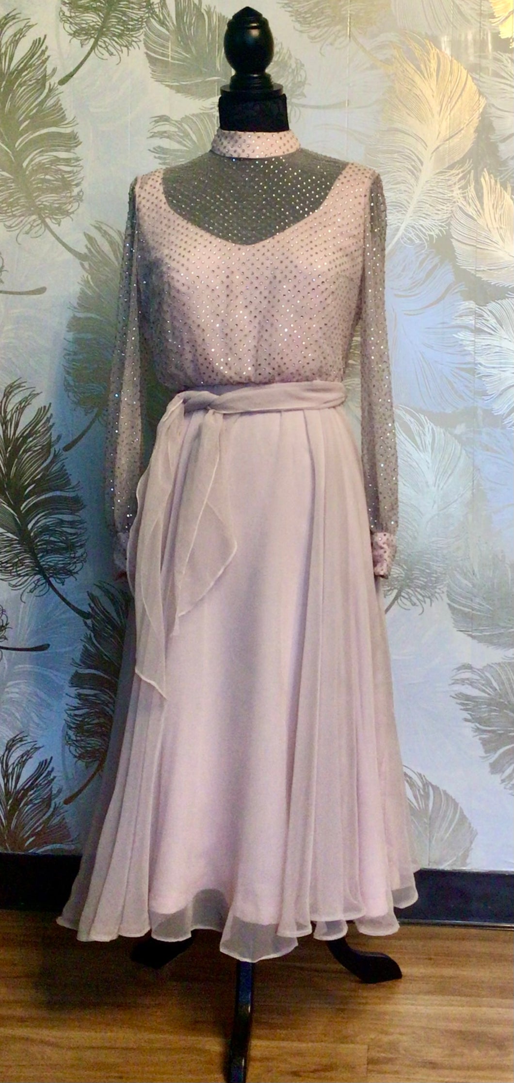 1940’s Rhinestone Chiffon Party Dress