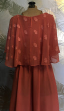 Load image into Gallery viewer, Orange Caped 70’s Dress