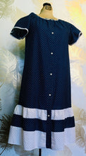 Load image into Gallery viewer, Blue & White Ruffled Housecoat