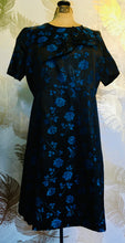 Load image into Gallery viewer, Black & Blue Roses Dress