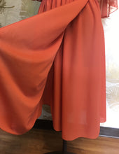 Load image into Gallery viewer, Orange Caped 70’s Dress