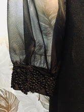 Load image into Gallery viewer, 1970’s Black Deep Plunge Neck Dress