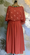 Load image into Gallery viewer, Orange Caped 70’s Dress