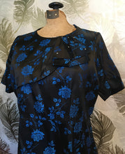 Load image into Gallery viewer, Black & Blue Roses Dress