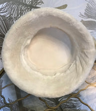 Load image into Gallery viewer, White Fuzzy Cloche Hat with Arrows