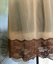 Load image into Gallery viewer, Vanity Fair Peach Robe with Brown Lace