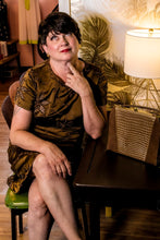 Load image into Gallery viewer, Satin Beaded Sheath Cocktail Dress