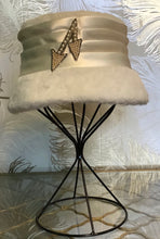 Load image into Gallery viewer, White Fuzzy Cloche Hat with Arrows
