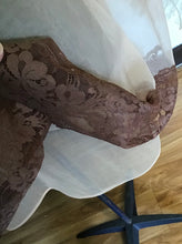 Load image into Gallery viewer, Vanity Fair Peach Robe with Brown Lace