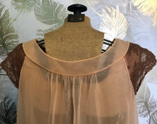 Load image into Gallery viewer, Vanity Fair Peach Robe with Brown Lace