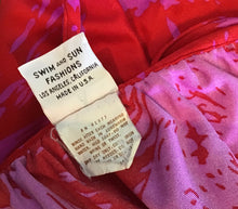 Load image into Gallery viewer, 1960’s Red & Purple Wrap Swim Cover