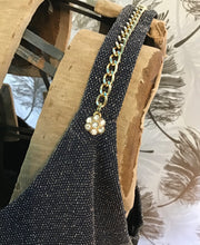 Load image into Gallery viewer, Navy and Gold Huey Waltzer Dress