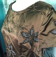 Load image into Gallery viewer, Satin Beaded Sheath Cocktail Dress