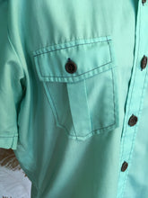 Load image into Gallery viewer, 60’s Turquoise Button Down