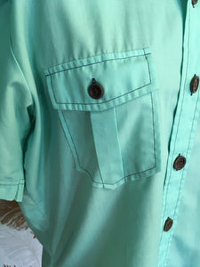 60’s Turquoise Button Down