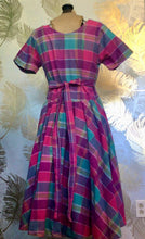 Load image into Gallery viewer, Pink Purple & Teal Plaid Dress