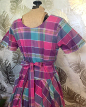 Load image into Gallery viewer, Pink Purple & Teal Plaid Dress