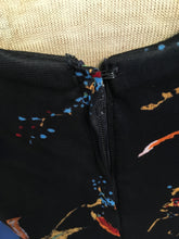 Load image into Gallery viewer, 60’s Floral & Black Maxi Dress