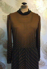 Load image into Gallery viewer, Black and Orange Geometric Dress