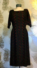 Load image into Gallery viewer, 50’s Black & Red Eyelet Dress