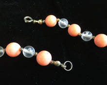 Load image into Gallery viewer, Orange & Clear Bead Necklace