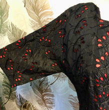 Load image into Gallery viewer, 50’s Black & Red Eyelet Dress