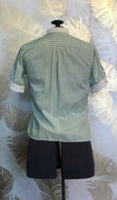 Load image into Gallery viewer, Green and White Stripe Blouse