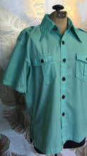 Load image into Gallery viewer, 60’s Turquoise Button Down