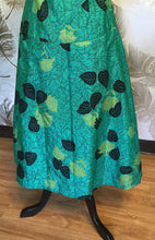 Load image into Gallery viewer, Green Silk Leafy Fit & Flare