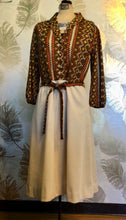 Load image into Gallery viewer, Orange, Cream & Brown Mod Dress
