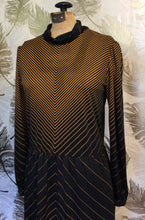 Load image into Gallery viewer, Black and Orange Geometric Dress