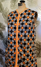 Load image into Gallery viewer, 60’s Black, White & Orange Dress