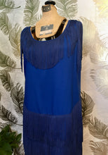 Load image into Gallery viewer, Blue on Blue Fringe Dress