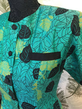 Load image into Gallery viewer, Green Silk Leafy Fit & Flare