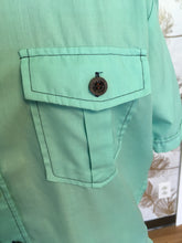 Load image into Gallery viewer, 60’s Turquoise Button Down