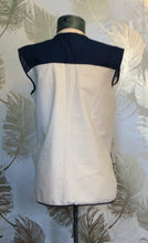 Load image into Gallery viewer, Blue and White Smock Top