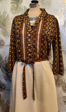 Load image into Gallery viewer, Orange, Cream & Brown Mod Dress
