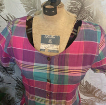 Load image into Gallery viewer, Pink Purple & Teal Plaid Dress