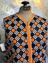 Load image into Gallery viewer, 60’s Black, White & Orange Dress