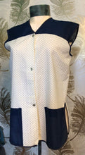 Load image into Gallery viewer, Blue and White Smock Top