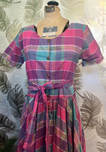 Load image into Gallery viewer, Pink Purple & Teal Plaid Dress